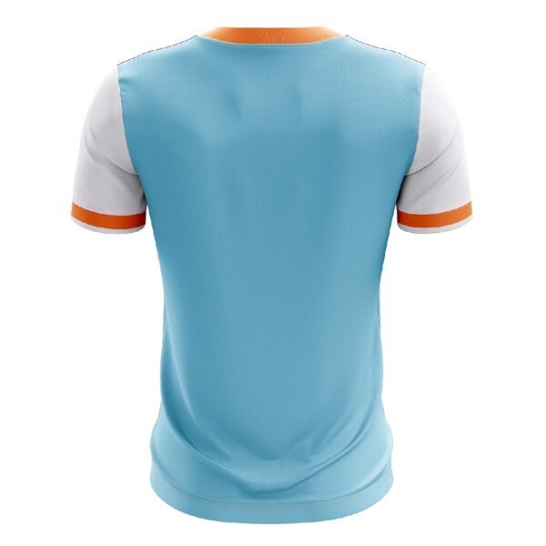 Badminton Tshirt for Men Sky Blue, Royal Blue, Orange and Black Color