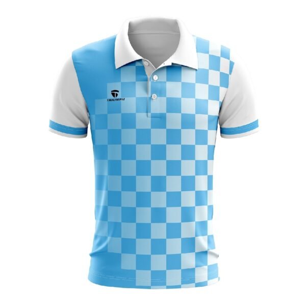 Men’s Badminton Jersey | Customise Your Team Name Number Sky Blue & White Color