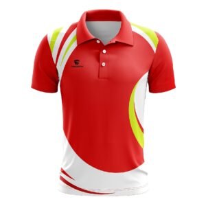 Unisex Badminton Apparel White, Red and Yellow Color