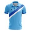 Regular Fit Custom Printed Polo Jersey for Men Sky Blue, Dark Blue and White Color
