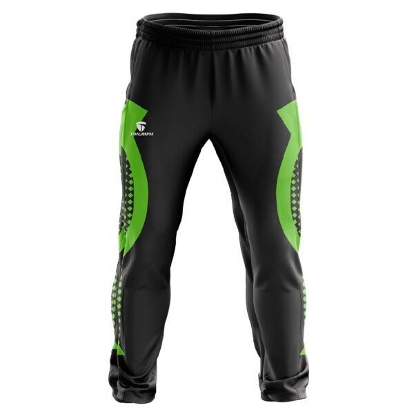 Cricket Track Trousers for Men | Cricket Team Player Pants Bottoms Black and Green Color