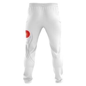 White Cricket Track Pants for Men | Triumph Cricket Trouser White and Red Color