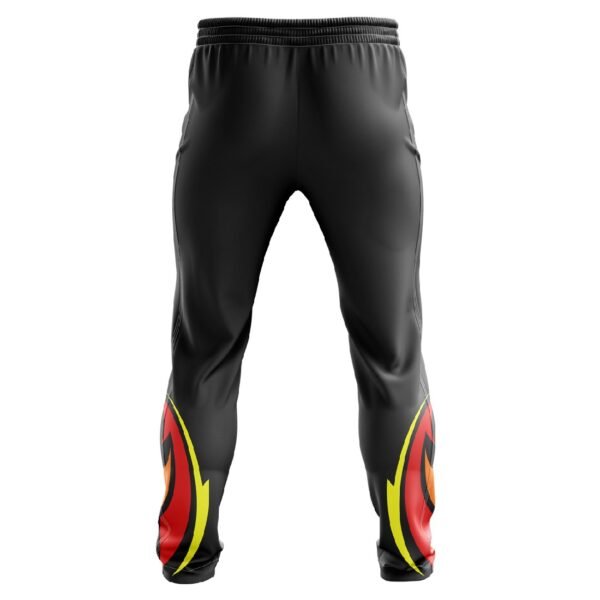 Custom Men’s Cricket Track Pants Black | Cricket Sports Clothes Black, Red and Yellow Color