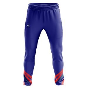 Cricket Track Pants | Design Your Own Custom Cricket Trousers Royal Blue & Red Color