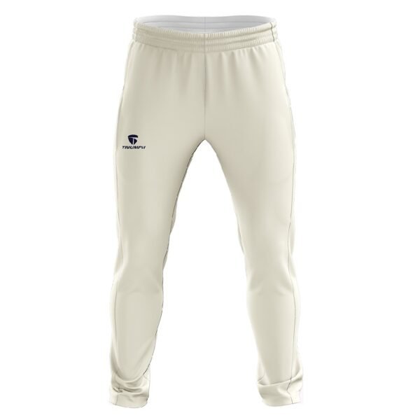 White Cricket Pant with Blue Printed | Men’s Cricket Clothing White & Navy Blue Color