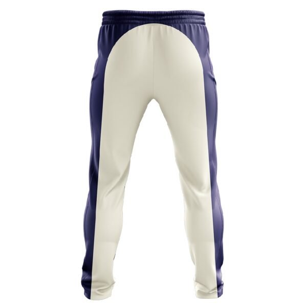 White Cricket Pant with Blue Printed | Men’s Cricket Clothing White & Navy Blue Color