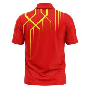 Red Cricket Jersey | Custom Cricket T-shirt with Add Name Number Red and Yellow Color