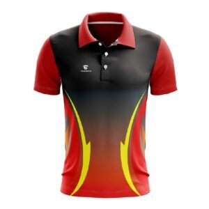 Unisex Cricket jersey | Designer Jersey Red, Black and Yellow Color