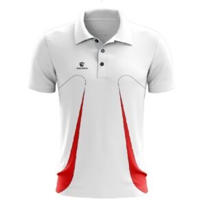 Customised Cricket Jerseys | Bulk Order Available White & Red Color