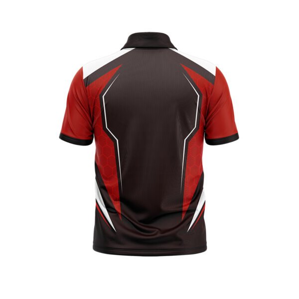 Men’s Cricket T Shirt Printed Cricket Tournament Dress Black , Red and White