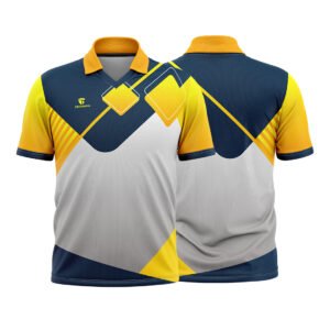 Mens Cricket Sports Jersey Custom Made Sports Grey , Green And Yellow