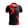 Custom Printed Cricket Tournament Jersey for Men Black & Red Color