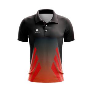 Men’s Cricket Shirt Cricket Tournament Team Uniform Black and Red Color