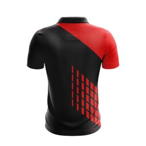 Custom Printed Mens Tshirts Cricket Club Tournament Jersey Black and Red Color