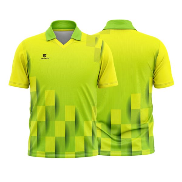 Branded Cricket Jersey Cricket Tournament Sports T-shirt for Men Green and Yellow Color