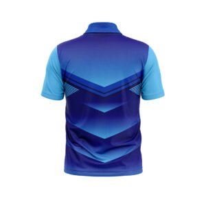 Mens Cricket Jersey Customised Full Printed Cricket Clothing Team Player Jersey Royal Blue & Sky Blue Color