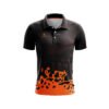 Cricket T Shirt for Mens Sublimation Cricket Jersey with Name Number Club Logo Black & Orange