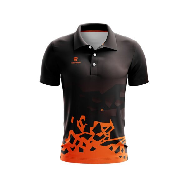 Cricket T Shirt for Mens Sublimation Cricket Jersey with Name Number Club Logo Black & Orange