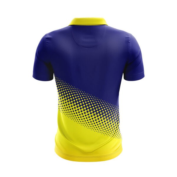 Half Sleeve Polo Neck India Cricket T-shirt Cricket Jersey for Men’s Blue & Yellow