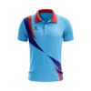 Cricket T Shirts Training for Men | Custom Clothing Sky Blue, Navy Blue and Red Color