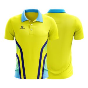 Cricket Tournament Jersey Cricket Printed T-shirt for Men Yellow, Sky Blue & Black Color