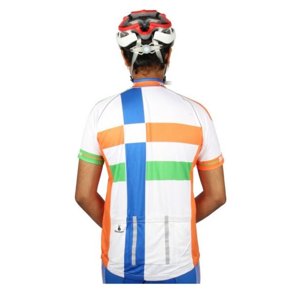 Men’s Cycling Jersey Short Sleeve Biking Shirts Breathable White, Orange, Green and Blue Color