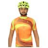 Full Zipper Men’s Cycling Jersey Short Sleeve Riding Shirt Orange and Yellow Color