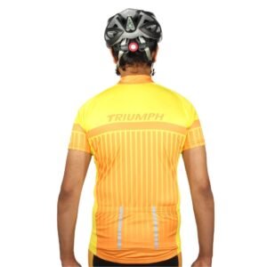 Men’s Cycling Jersey Short Sleeve Breathable Biking Shirt Yellow and Chrome Yellow Color