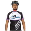 Men’s Short Sleeve Cycling Jersey | Breathable Full Zip Cyclist Top – Bike Shirt Black and Purple Color