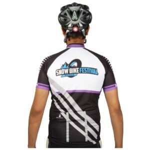 Men’s Short Sleeve Cycling Jersey | Breathable Full Zip Cyclist Top – Bike Shirt Black and Purple Color
