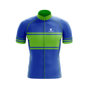 Personalized Cycling Jerseys for Men with Name & Number Blue & Green Color