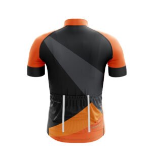 Personalized Cycling Jersey for Men with Name Number Logo Black & Orange Color