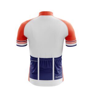 Cycling Jersey – Customise Your Name and Number White & Orange Color