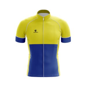 Customised Cycling Wear | Mens Cycling Jersey Blue & Yellow Color