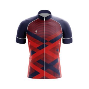 Quick Drying Cycling Jersey for Road Cyclist Red & Blue Color