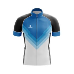 Professional Printed Cycling Jersey Blue & white Color
