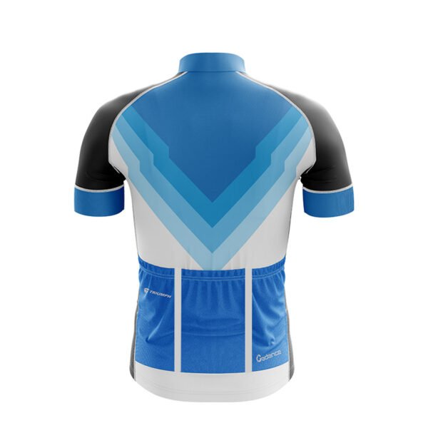 Professional Printed Cycling Jersey Blue & white Color