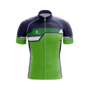 Professional Sublimated Bicycle Gear Green & Navy Blue Color