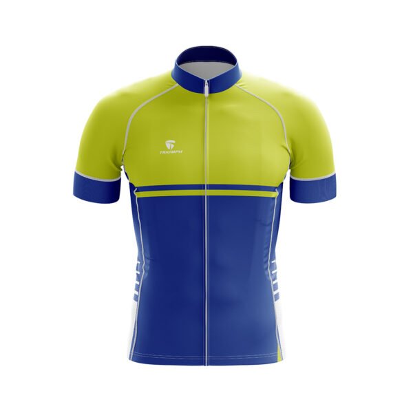 Professional Printed Cycling Uniform Yellow & Blue Color
