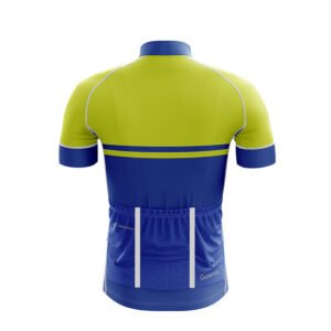 Professional Printed Cycling Uniform Yellow & Blue Color