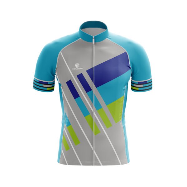 Professional Printed Road cycling Jersey Grey & Blue Color