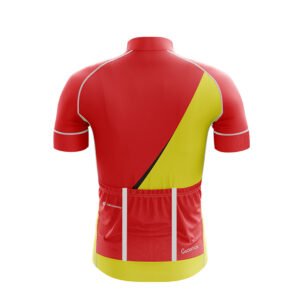 Customized Men’s Road Cycling Jersey Red & Yellow Color