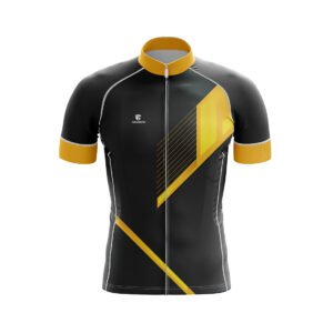 Polyester Cycling Jersey Half Sleeve Black & Yellow Color