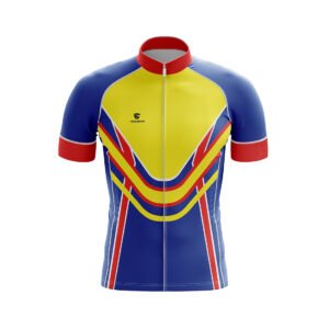 Men Polyester Compression Cycling dress Blue & Yellow Color