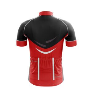 Custom Printed Cycling Jersey for Men Black & Red Color