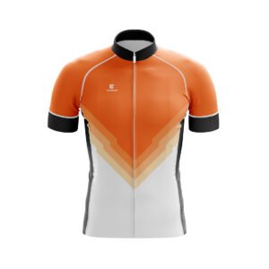 Pro Customized Cycling Jersey for Mens White & Orange Color