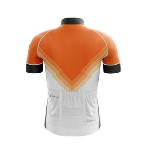 Pro Customized Cycling Jersey for Mens White & Orange Color