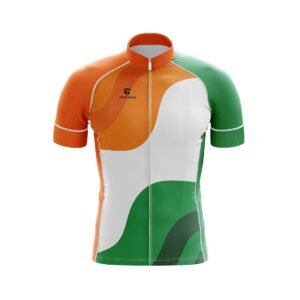 Men’s Full Print Bicycling Jersey Tri Color Cycling Jersey Indian Flag Color