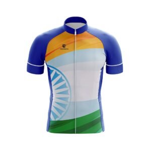 India Tri Colour Cycling Jersey for Men Indian Flag Color