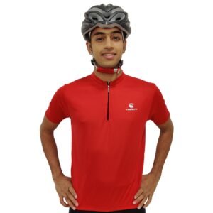 Half Zipper Cycling Jersey Red for Men | Cycling T-shirts Red Color